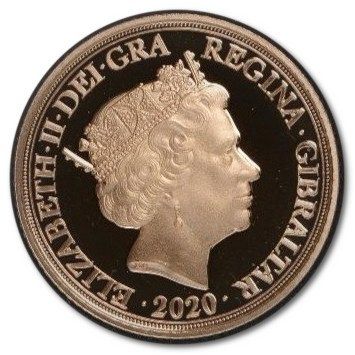 Gibraltar ½ Sovereign - Elizabeth II Strength and Stay obverse