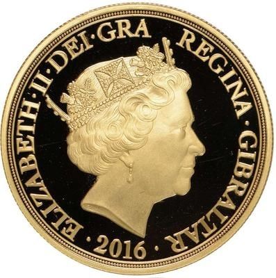 Gibraltar 5 Guineas - Elizabeth II 200th Ann. of the 1816 recoinage obverse