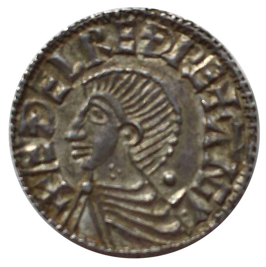 Hiberno-Norse Dublin 1 Penny In the name of Aethelred; Long cross obverse