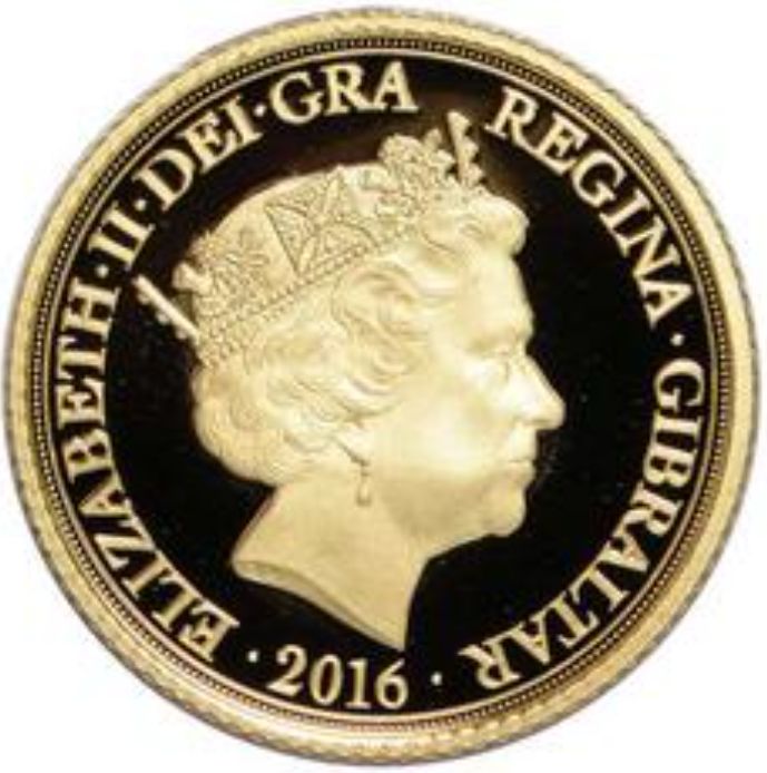 Gibraltar ½ Guinea - Elizabeth II 200th Ann. of the 1816 recoinage obverse