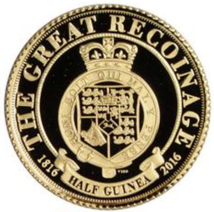Gibraltar ½ Guinea - Elizabeth II 200th Ann. of the 1816 recoinage reverse
