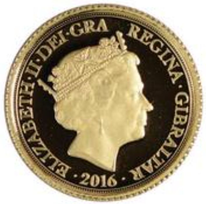 Gibraltar ¼ Guinea - Elizabeth II 200th Ann. of the 1816 recoinage obverse