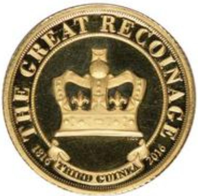 Gibraltar ⅓ Guinea - Elizabeth II 200th Ann. of the 1816 recoinage reverse