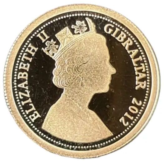 Gibraltar ½ Sovereign - Elizabeth II Diamond Jubilee obverse