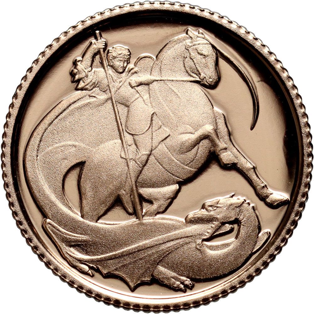 Gibraltar ¼ Sovereign - Charles III St George and the Dragon; Gold