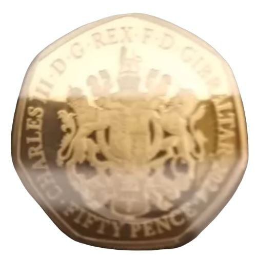 Gibraltar 50 Pence - Charles III Elvis Presley; Gold obverse