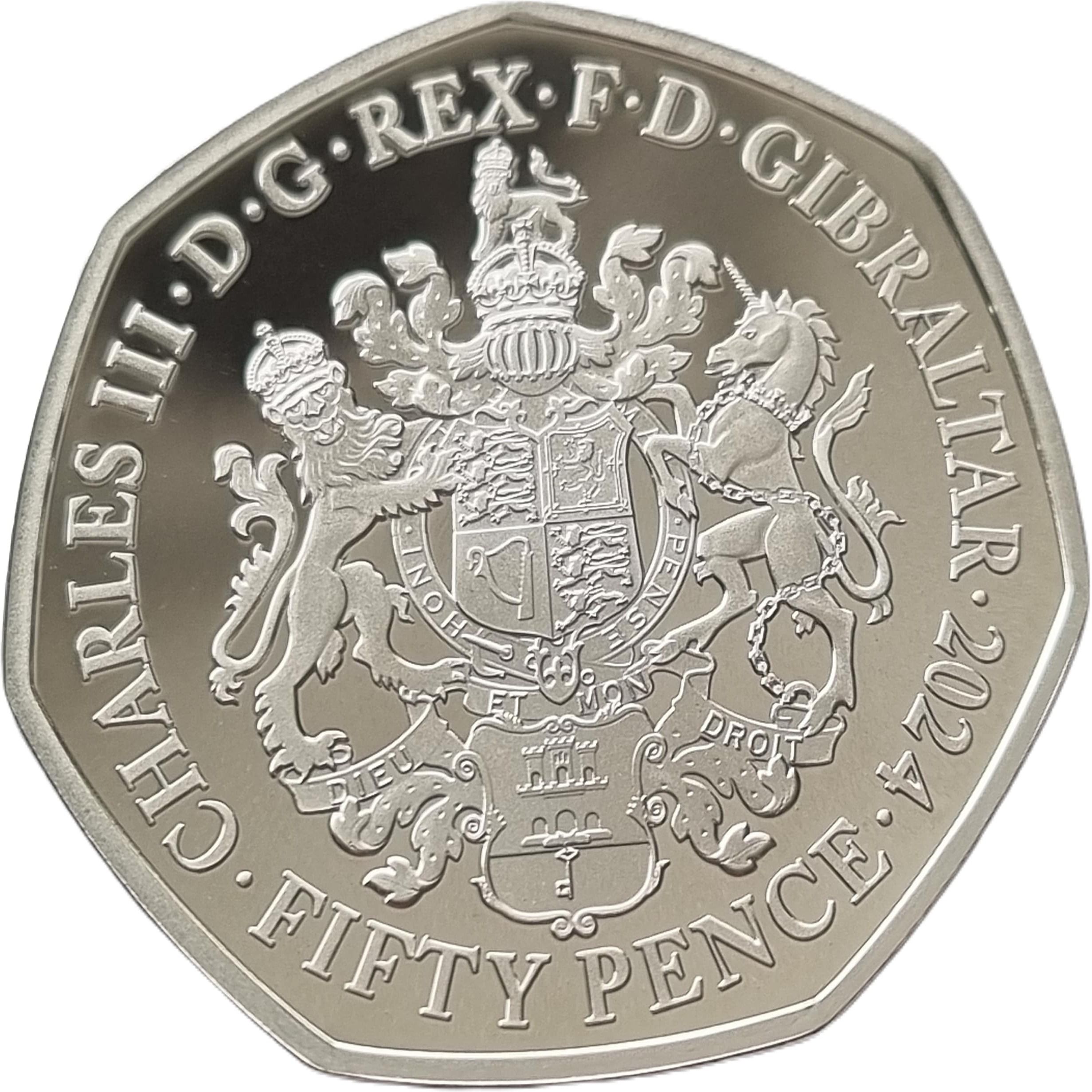 Gibraltar 50 Pence - Charles III Elvis Presley; Silver obverse