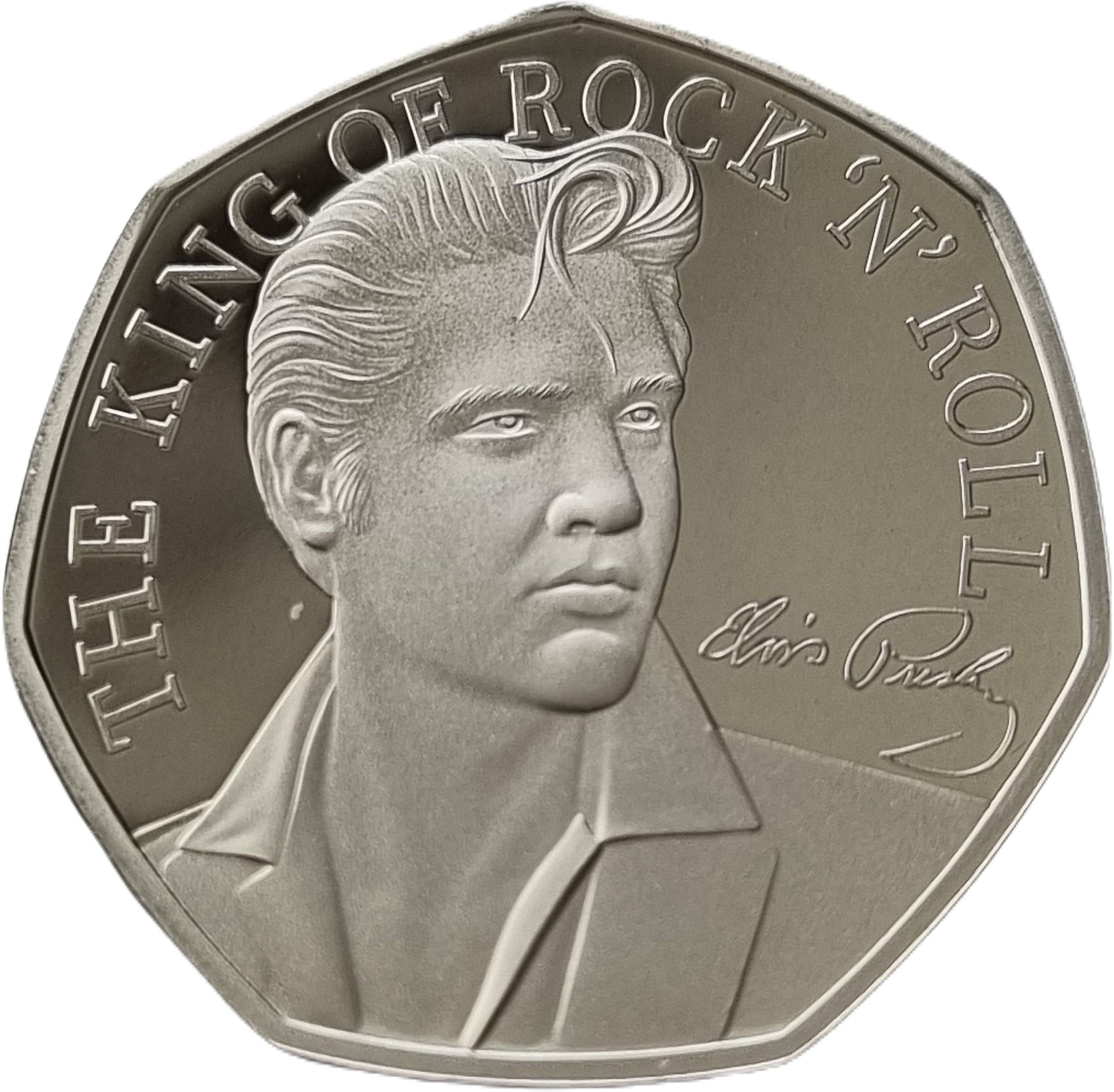 Gibraltar 50 Pence - Charles III Elvis Presley; Silver
