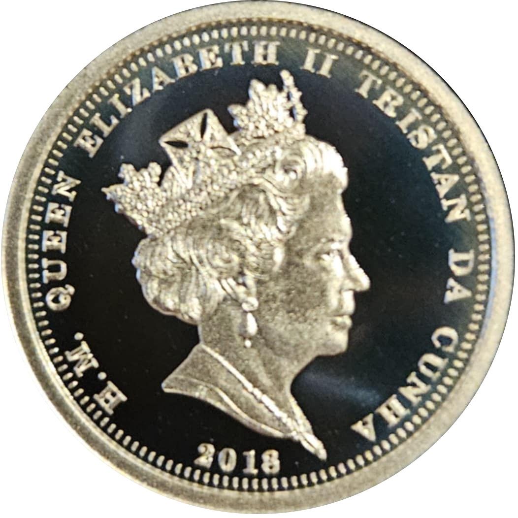 Tristan da Cunha 1 Pound - Elizabeth II WWI Centenary, Lest We Forget, Silver plated copper-nickel obverse