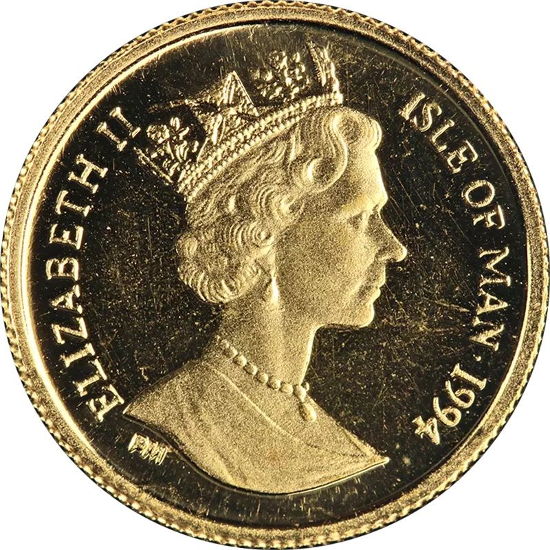 Isle of Man 1/25 Crown - Elizabeth II Japanese Bobtail Cat obverse