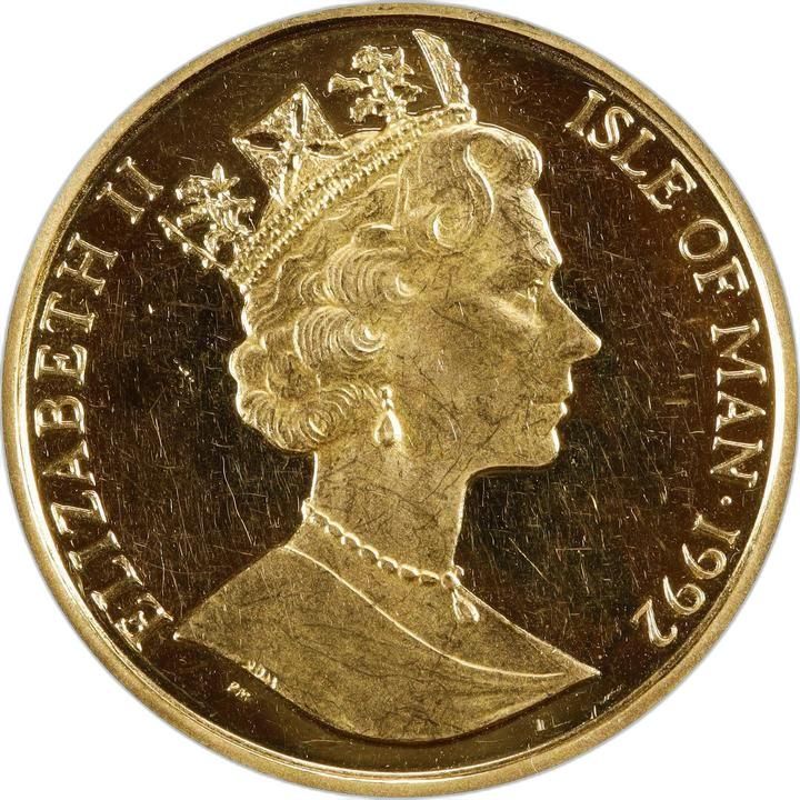Isle of Man ½ Crown - Elizabeth II Siamese Cat obverse