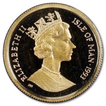 Isle of Man ⅒ Crown - Elizabeth II Maine Coon Cat obverse