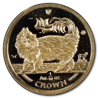 Isle of Man ⅒ Crown - Elizabeth II Maine Coon Cat