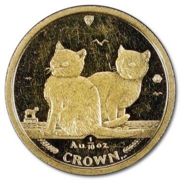 Isle of Man ⅒ Crown - Elizabeth II Balinese Cat