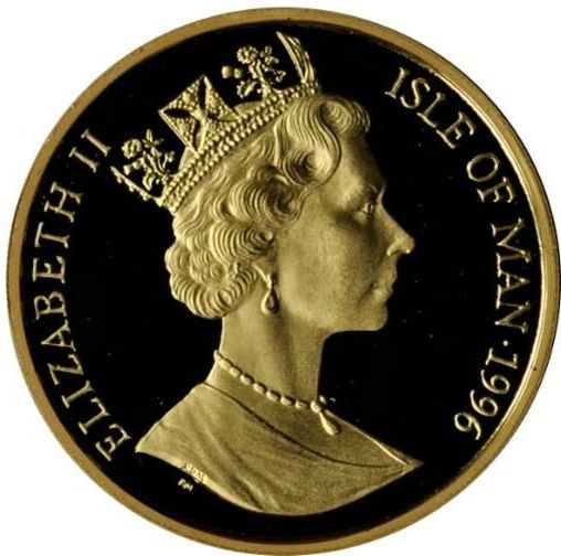 Isle of Man ⅕ Crown - Elizabeth II Queen Guinevere obverse