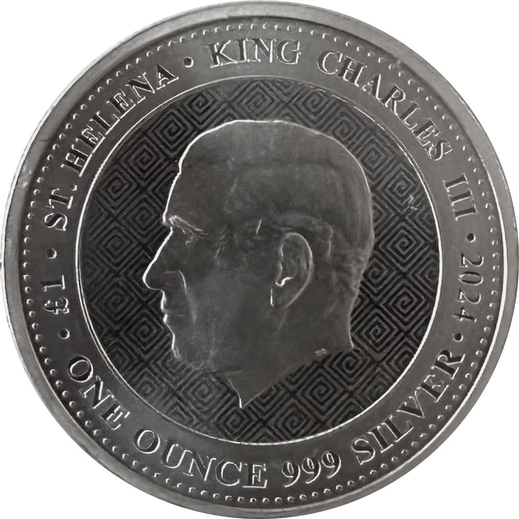 Saint Helena 1 Pound - Charles III Shekel of Tyre; 1 oz Fine Silver obverse
