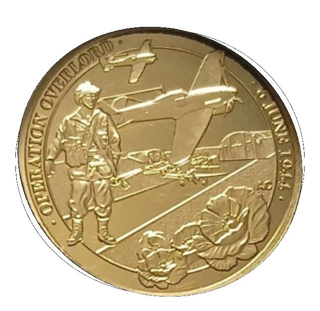 Gibraltar ⅒ Crown - Charles III D-Day 80 reverse