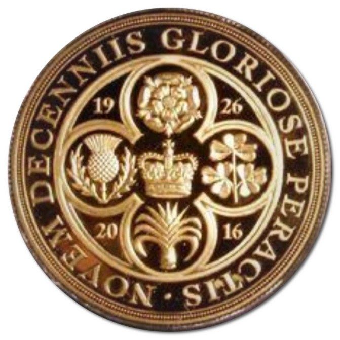 Gibraltar 5 Sovereigns - Elizabeth II 90th Birthday; Gold Piedfort