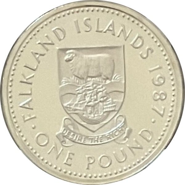 Falkland Islands 1 Pound - Elizabeth II 3rd portrait; Silver Proof Issue reverse