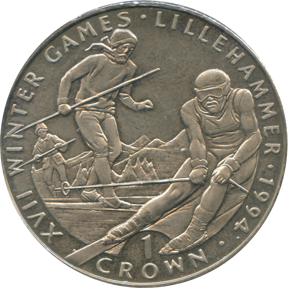 Gibraltar 1 Crown - Elizabeth II Skiing reverse