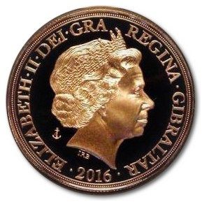 Gibraltar 5 Sovereigns - Elizabeth II Battle of the Atlantic obverse