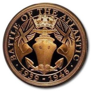 Gibraltar 5 Sovereigns - Elizabeth II Battle of the Atlantic