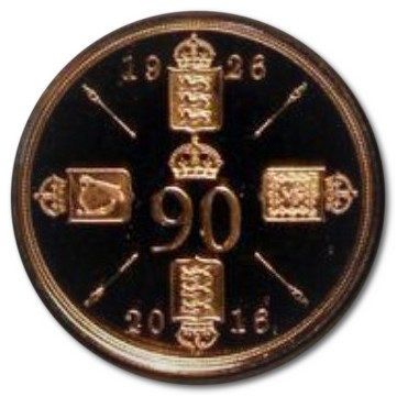 Gibraltar 1 Sovereign - Elizabeth II 90th Birthday; Gold Proof