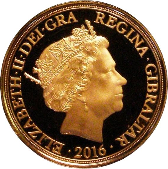 Gibraltar 2 Sovereigns - Elizabeth II Lest we forget; Gold Proof obverse