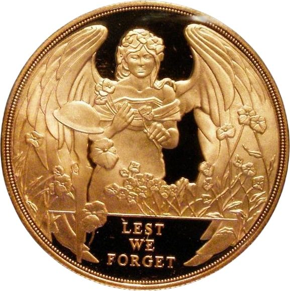 Gibraltar 5 Sovereigns - Elizabeth II Lest we forget; Gold Proof