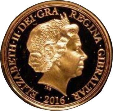 Gibraltar 1 Sovereign - Elizabeth II Year of the Three Kings - George VI obverse