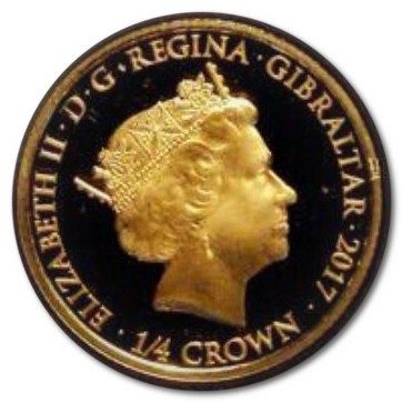 Gibraltar ¼ Crowns - Elizabeth II Sapphire Jubilee obverse