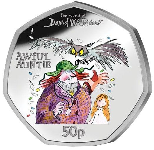 Gibraltar 50 Pence - Elizabeth II Awful Auntie; Silver Proof