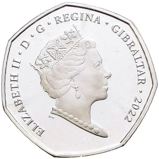 Gibraltar 50 Pence - Elizabeth II Billionaire Boy; Silver Proof obverse