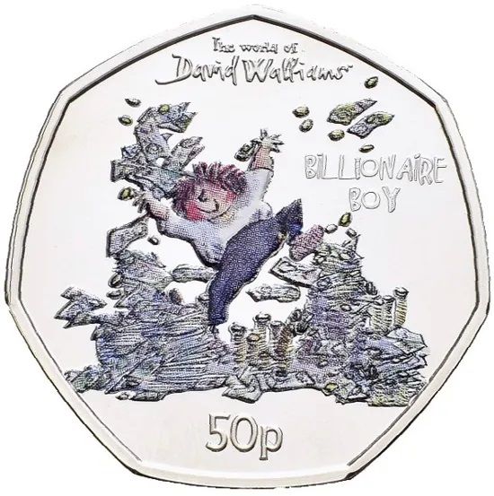 Gibraltar 50 Pence - Elizabeth II Billionaire Boy; Silver Proof