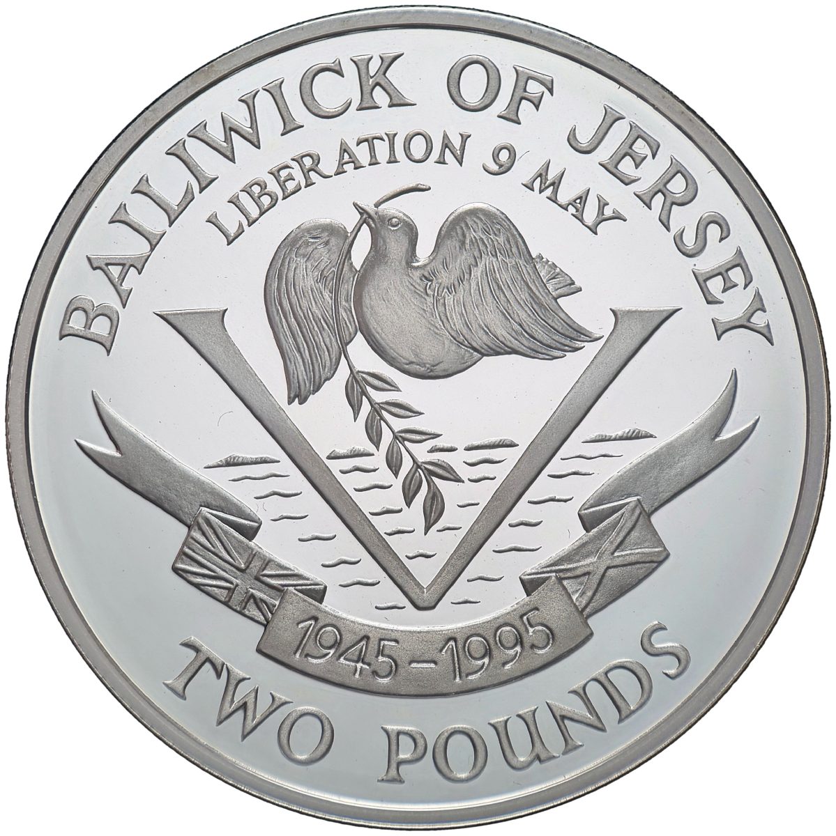 Jersey 2 Pounds - Elizabeth II Liberation; Silver Proof