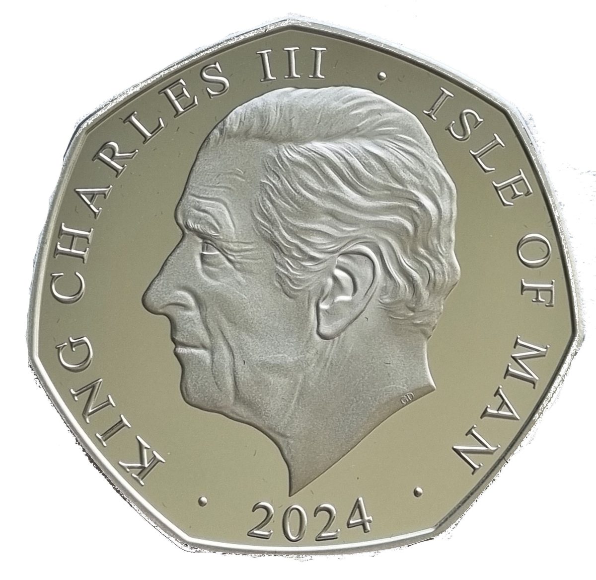 Isle of Man 50 Pence - Charles III D-Day Normandy Landings; Silver 5oz. obverse
