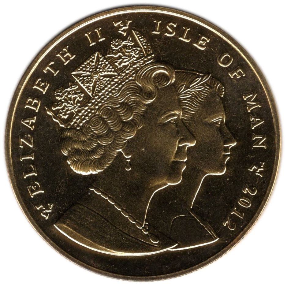 Isle of Man 1 crown - Elizabeth II Thames Diamond Jubilee Pageant; Gold Plated obverse