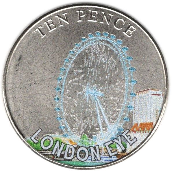Isle of Man 10 Pence - Charles III London Eye reverse