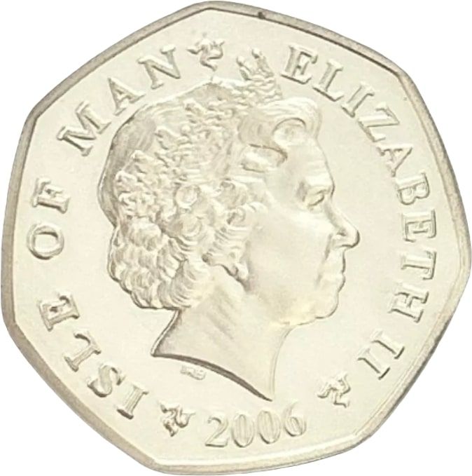 Isle of Man 50 Pence - Elizabeth II Christmas 2006; Silver Proof obverse