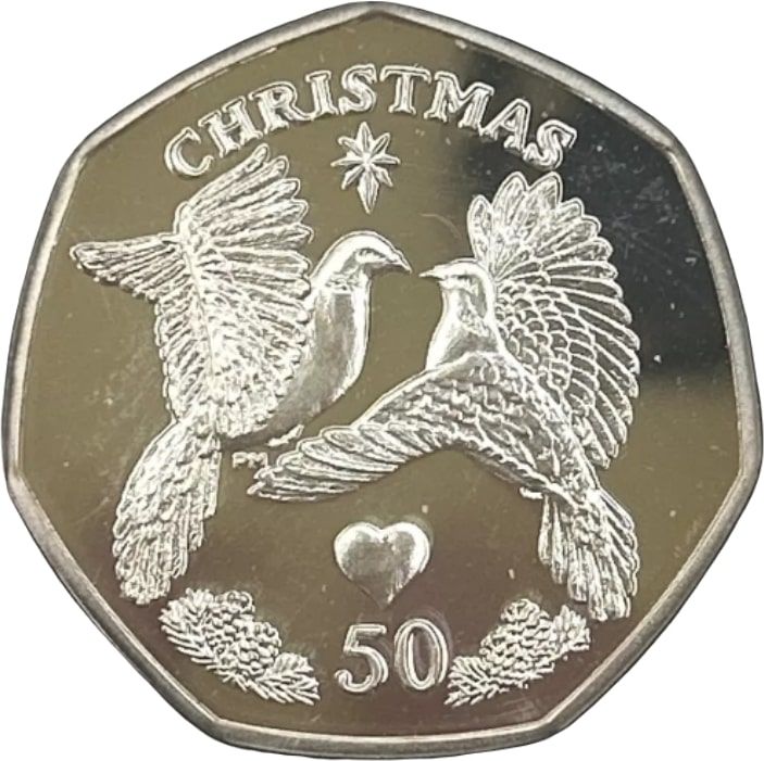 Isle of Man 50 Pence - Elizabeth II Christmas 2006; Silver Proof
