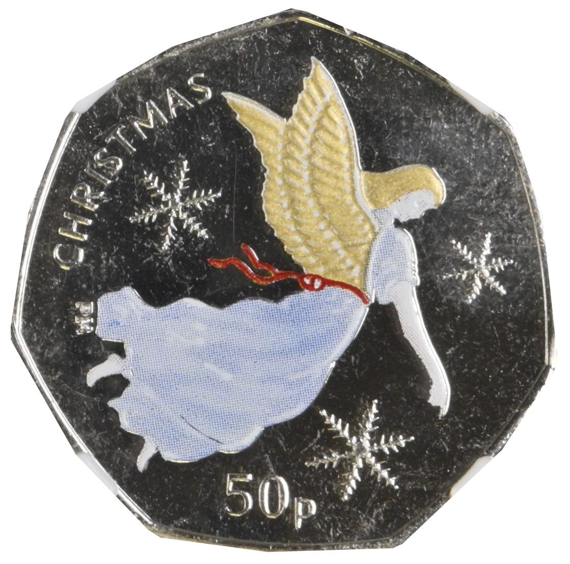 Isle of Man 50 Pence - Elizabeth II Christmas 2012; Colourised