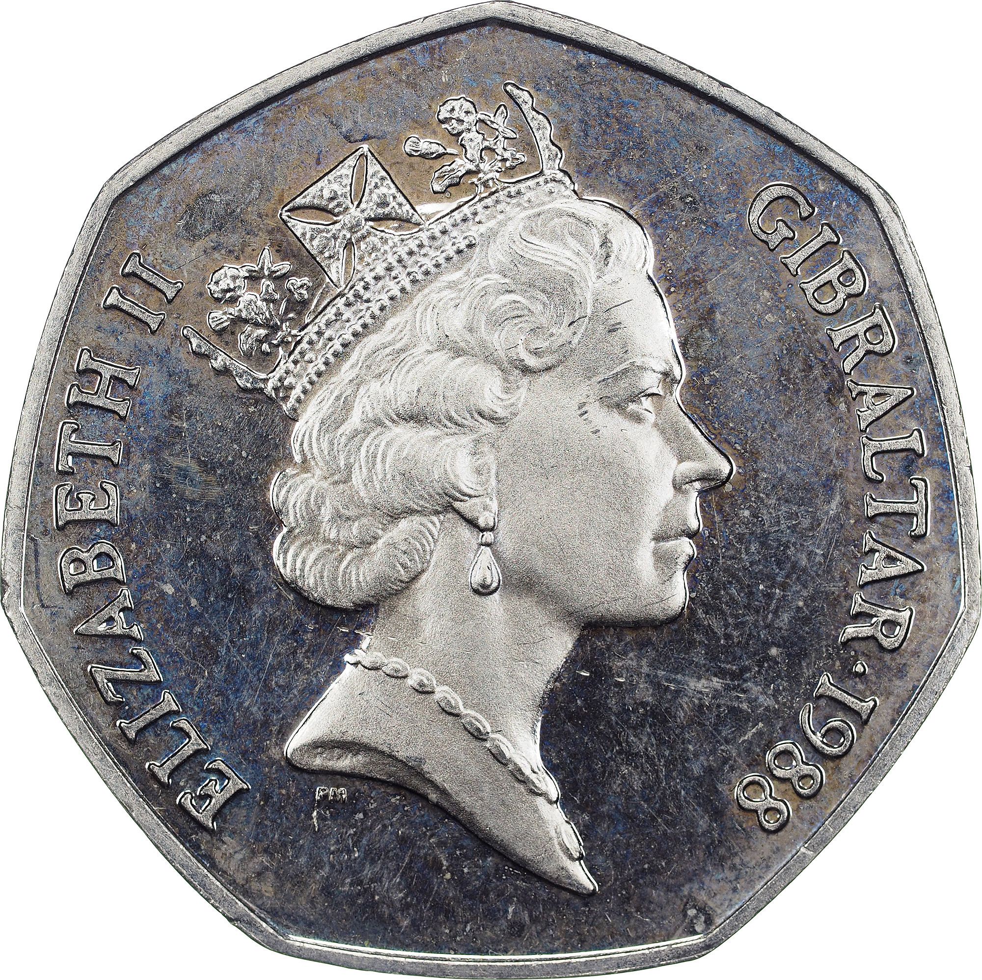 Gibraltar 50 Pence - Elizabeth II Christmas obverse