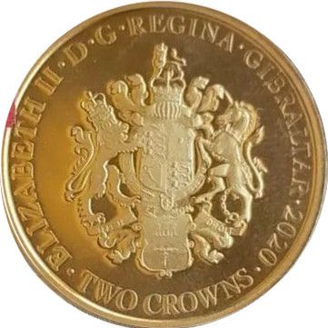 Gibraltar 2 Crowns - Elizabeth II Let us remember; Gold obverse