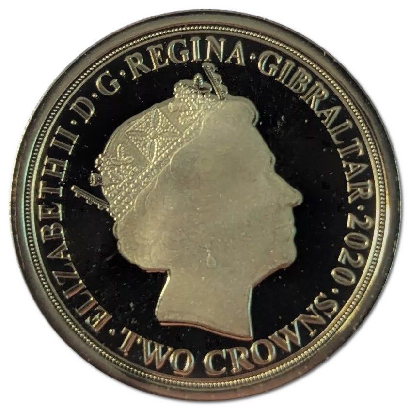 Gibraltar 2 Crowns - Elizabeth II White Cliffs of Dover obverse