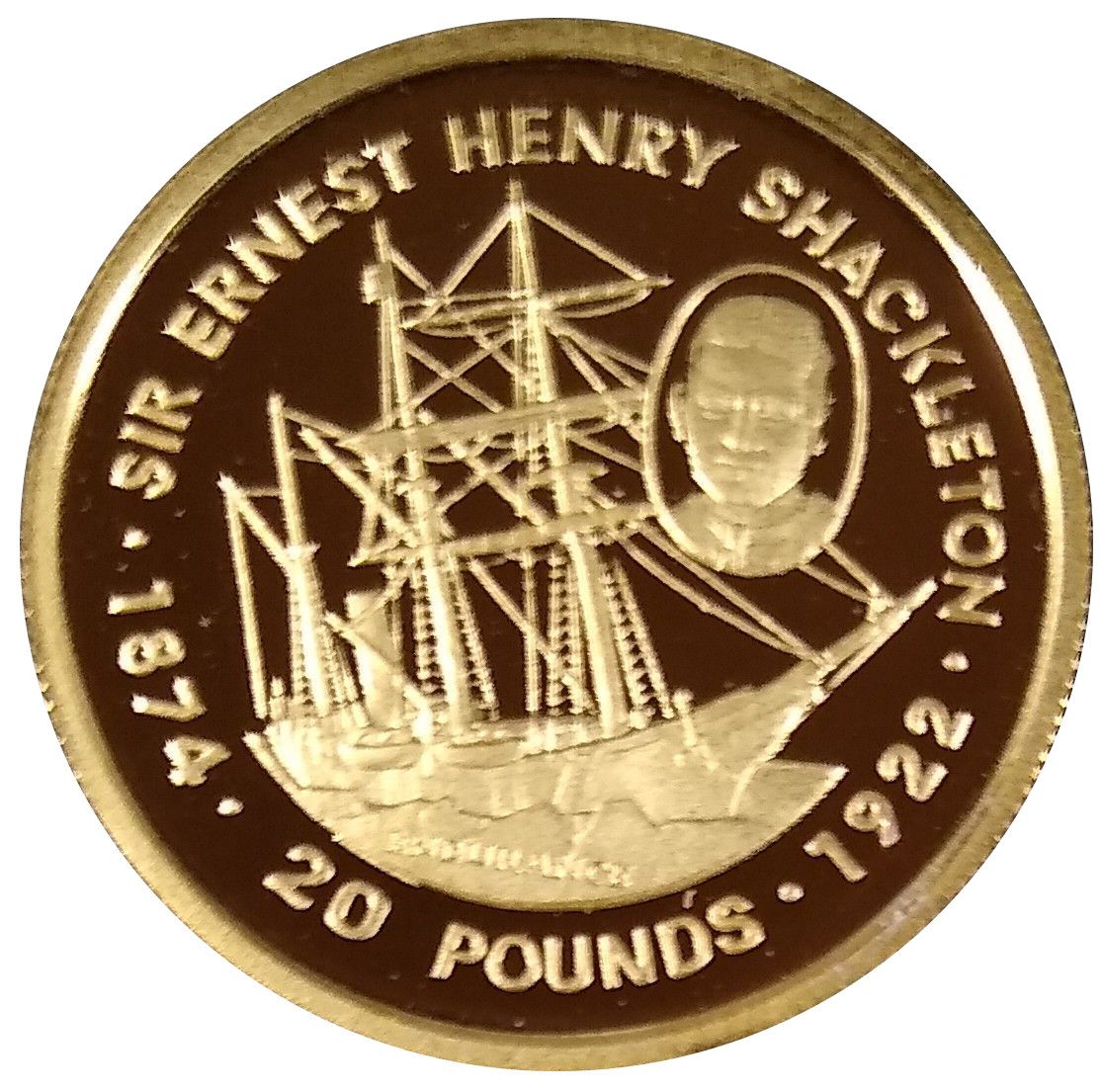Falkland Islands 20 Pounds - Elizabeth II Sir Ernest Henry Shackleton reverse