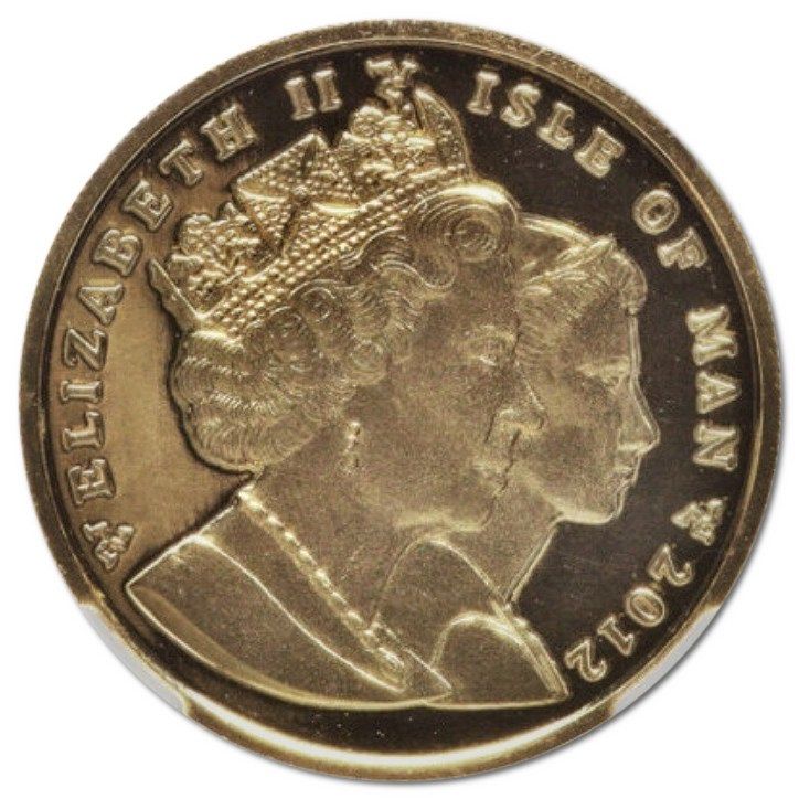 Isle of Man ½ Angel - Elizabeth II Archangel Michael; Diamond Jubilee; Piefort obverse