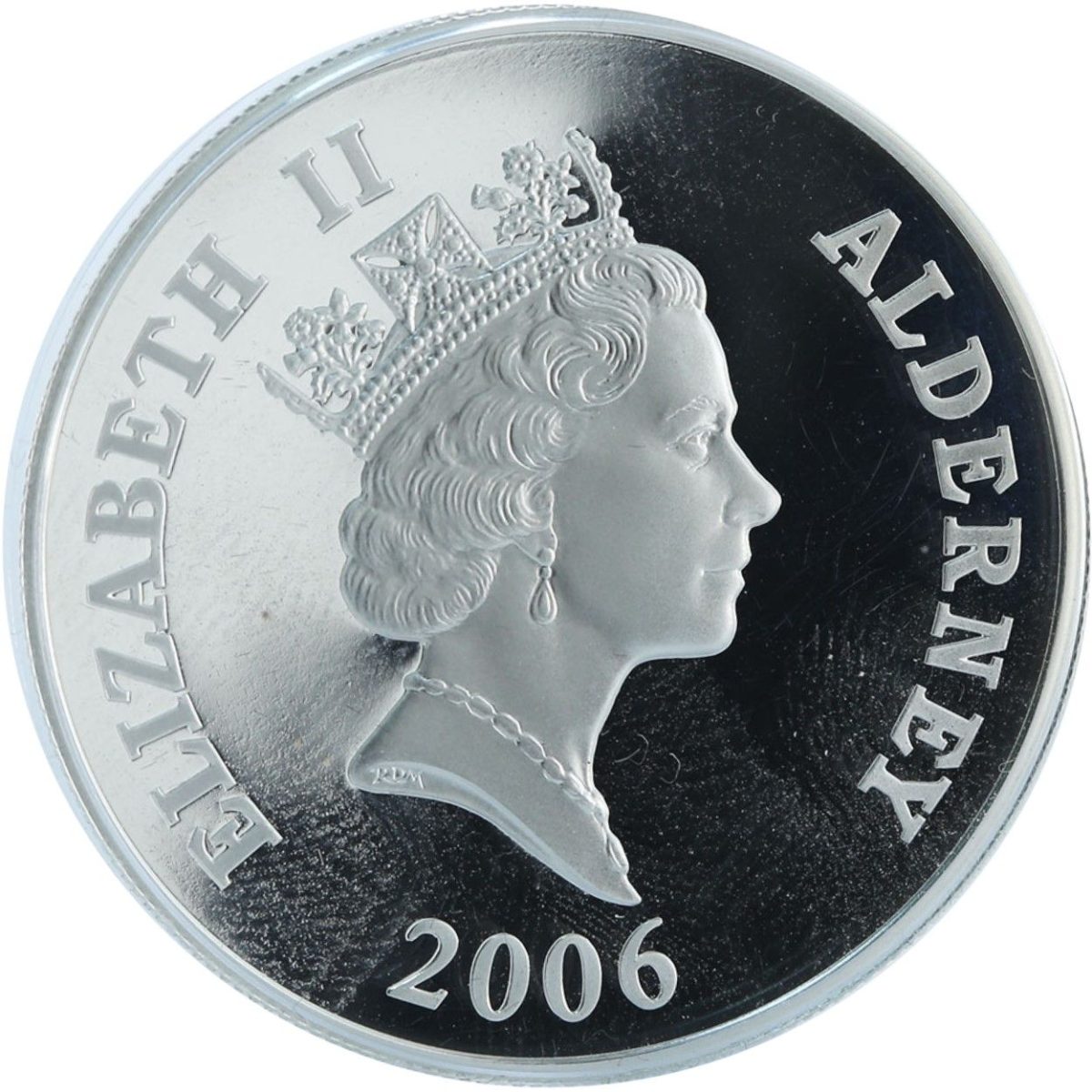 Alderney 5 Pounds - Elizabeth II Charles Dickens; Silver Proof Issue obverse