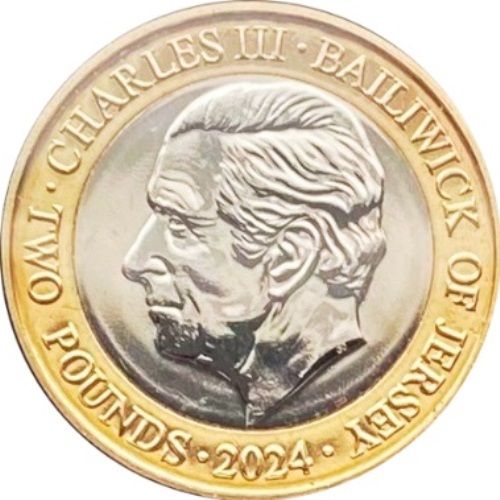 Jersey 2 Pounds - Charles III Sir Winston Churchill - The Artist obverse