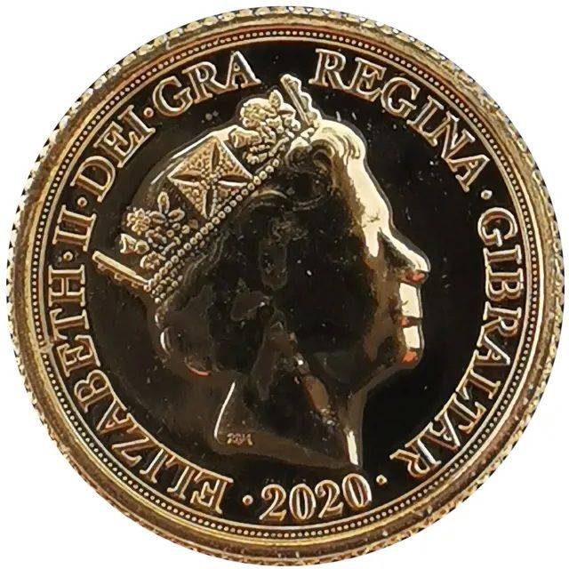 Gibraltar ¼ Sovereign - Elizabeth II Saint George and the Dragon obverse
