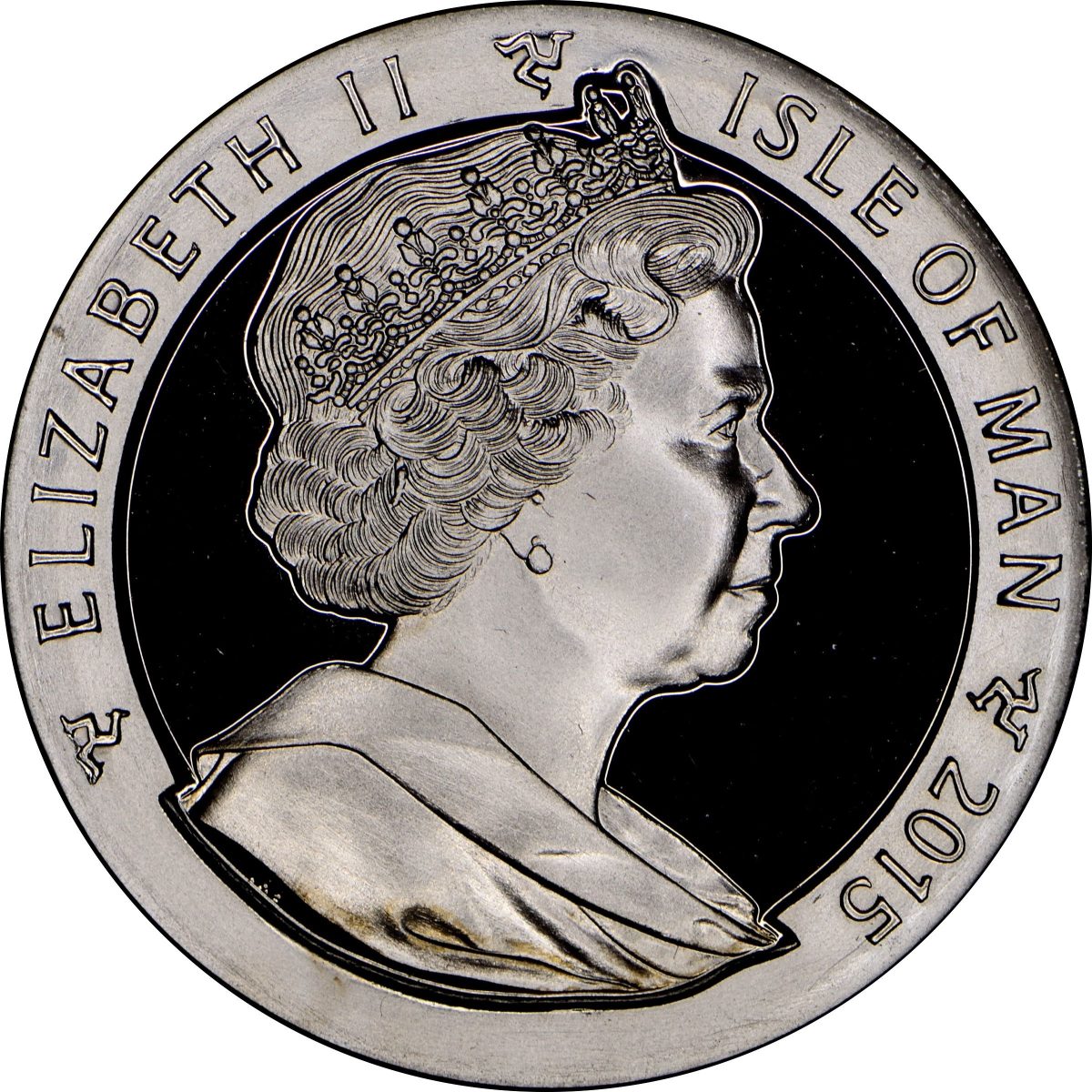 Isle of Man 1 Crown - Elizabeth II Penny Black; Silver Proof obverse